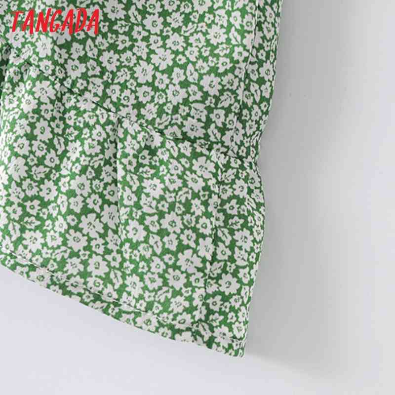Summer Women Print French Style Strap AdjustLadies Mini Dress Vestidos 2M129 210416