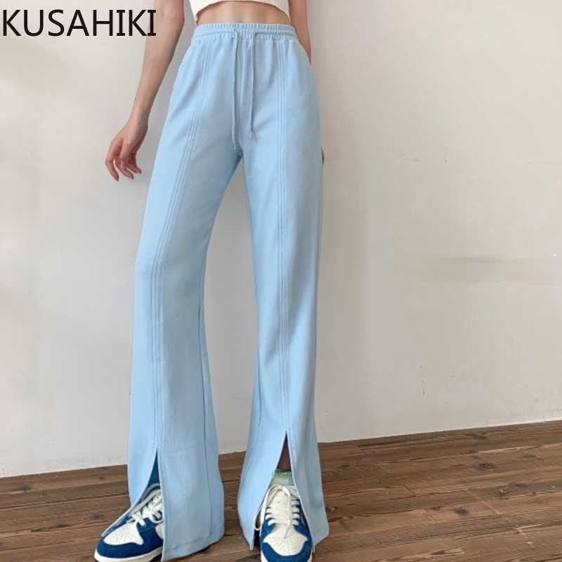 Causal Split Wide Leg Pants Women Summer Long Trousers Lace Up Stretch High Waisted Mujer Pantalones 6H295 210603, Gray
Causal Split Wide Leg Pants Women Summer Long Trousers Lace Up Stretch High Waisted Mujer Pantalones 6H295 210603, Gray