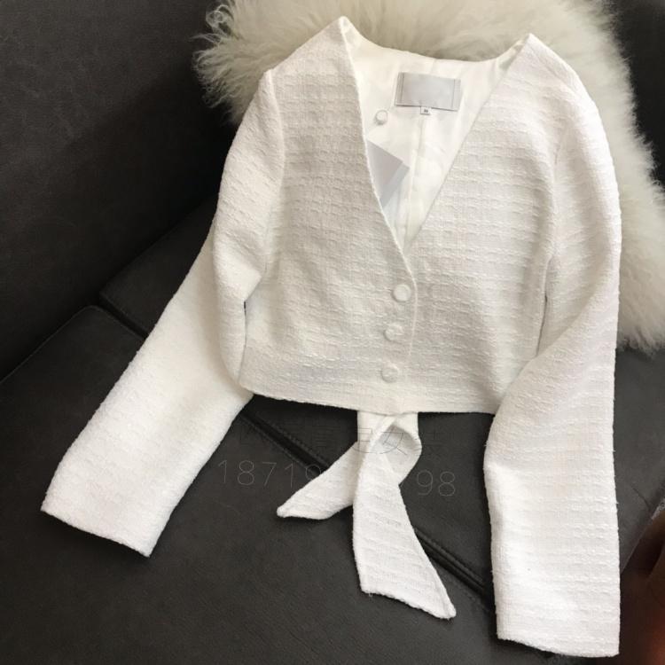 And The Period Small Sweet Wind V Neck Long Sleeve With Tweed Coat High Waist Bust Skirt Suits Female Women's Tracksuits