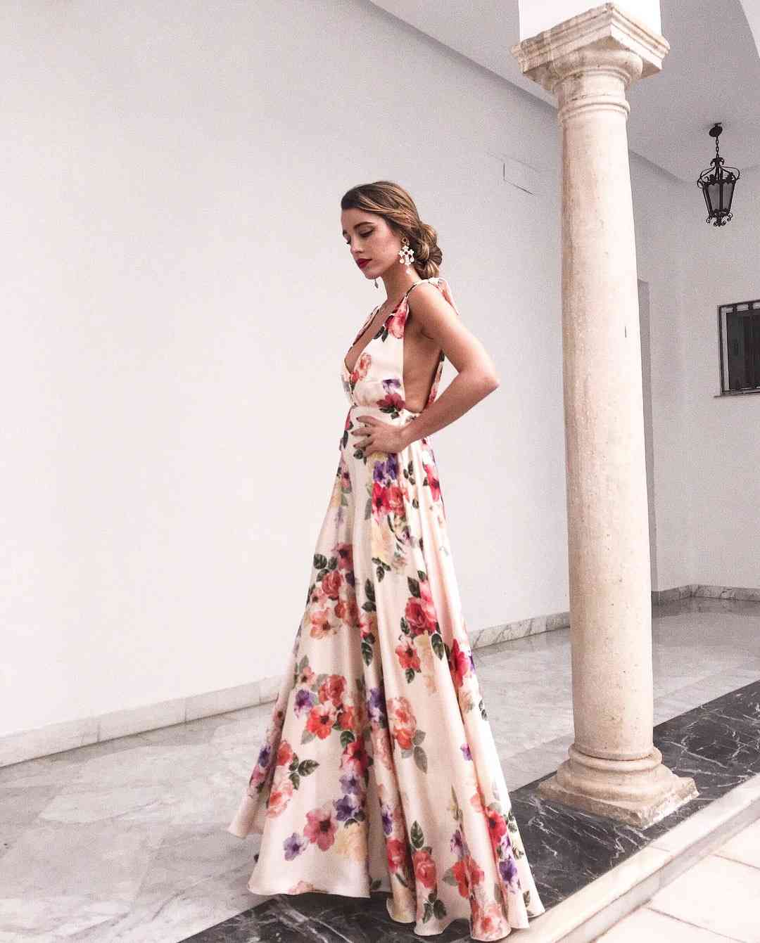 Women Dress Sexy Bohemia Print es Deep V Neck Backless Slip High Waist Floral Plus Size Summer Maxi 210524