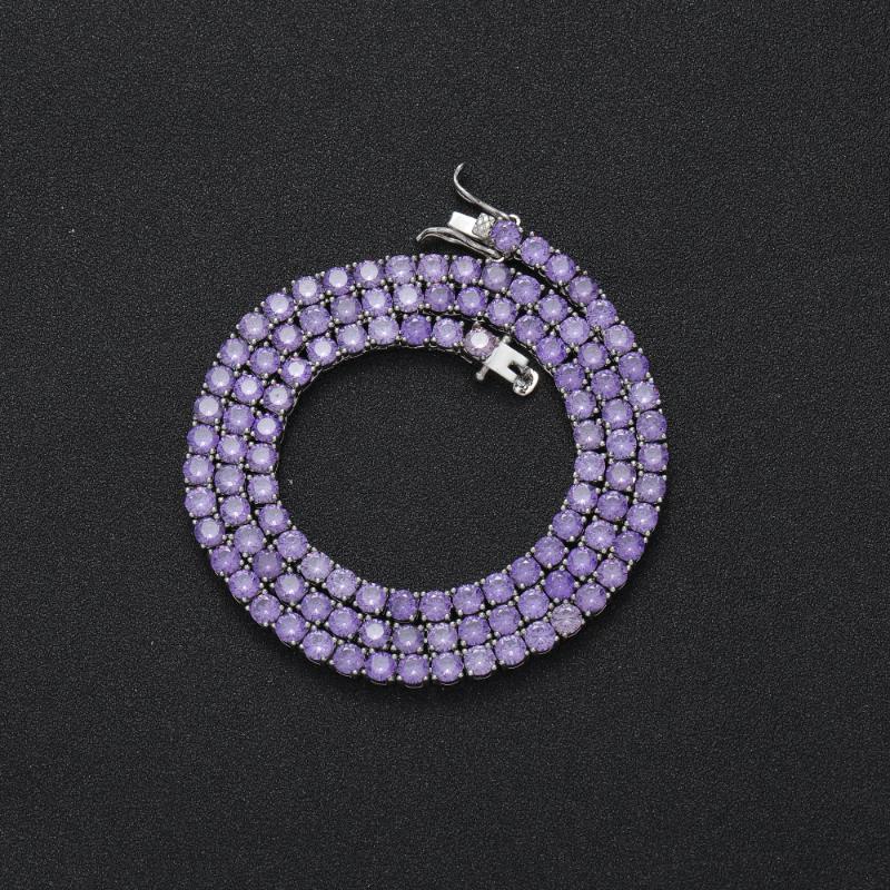 Chains 4mm Purple Iced Out Bling Zircon 1 Row Tennis Chain Necklace Gold Silver Color Men Hip Hop Jewelry Drop
Chains 4mm Purple Iced Out Bling Zircon 1 Row Tennis Chain Necklace Gold Silver Color Men Hip Hop Jewelry Drop