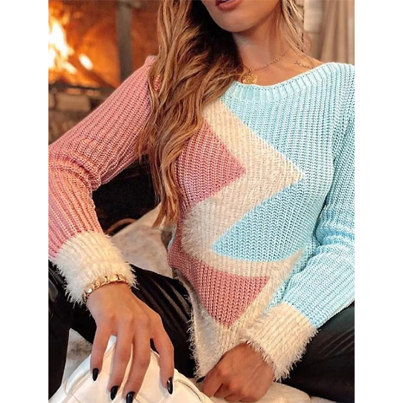 Women's Pullover Sweater Jumper Knitted Color Block Stylish Casual Soft Long Sleeve Sweater Cardigans Crew Neck Fall Winter Blushing Pink, White;black
Women's Pullover Sweater Jumper Knitted Color Block Stylish Casual Soft Long Sleeve Sweater Cardigans Crew Neck Fall Winter Blushing Pink, White;black