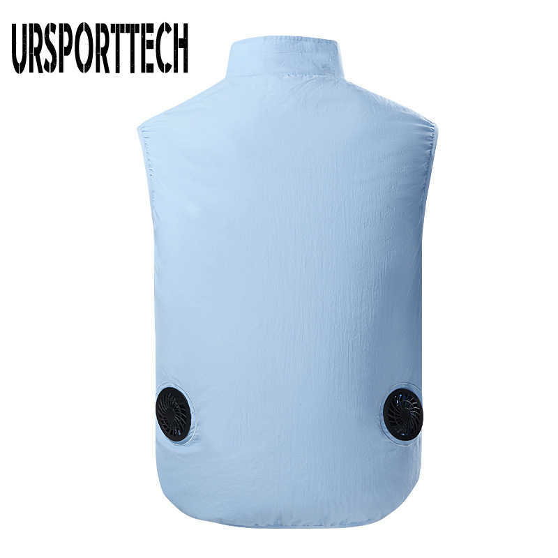 Summer Spring Jacket Men Air-conditioning Clothes Jacket Coat Male with Fan Cool Down Sleeveless VestJacket Outerwear Work Coats 210528