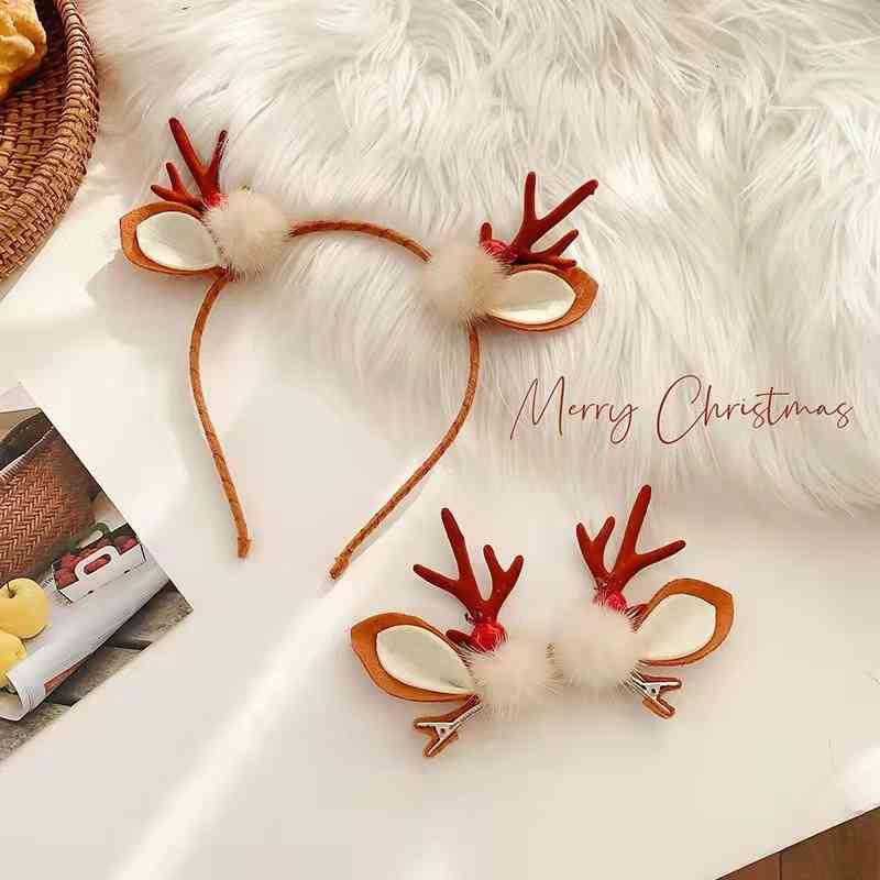 Hair Accessories Christmas Hoop Antler Pin Ornament Children's Girl's Gift