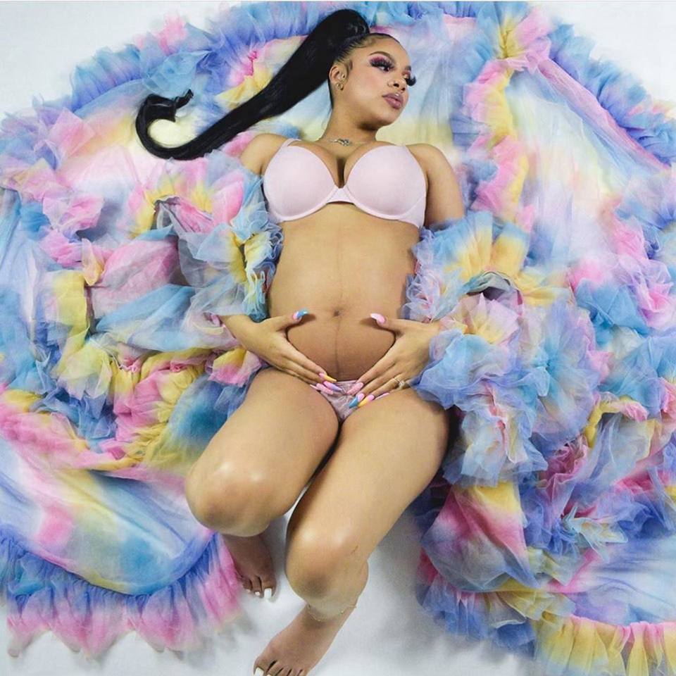 Rainbow Sexy Women Sleepwear Wedding Anniversary Pregnancy Lady Photography Dress Maternity Custom Made Long Sleeve Party Evening Gowns