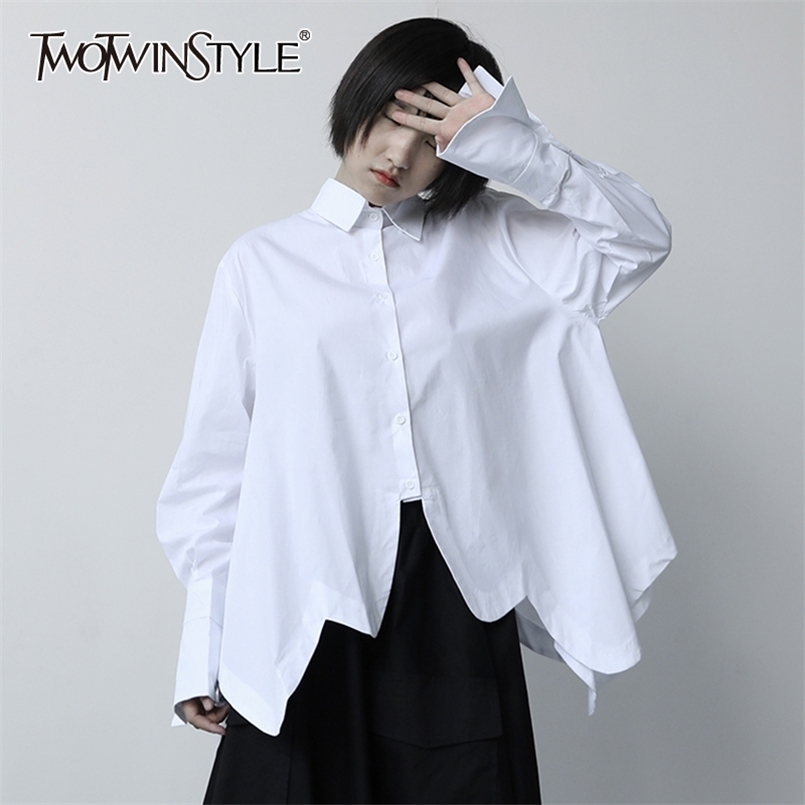 White Irregular Hem Shirt For Women Lapel Long Sleeve Casual Solid Blouse Female Fashion Clothing Spring 210524
White Irregular Hem Shirt For Women Lapel Long Sleeve Casual Solid Blouse Female Fashion Clothing Spring 210524