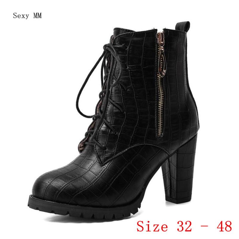 Boots Spring Autumn High Heels Ankle Women Short Ladies Shoes Botas Botte Femme Small Plus Size 32 - 48, Black
Boots Spring Autumn High Heels Ankle Women Short Ladies Shoes Botas Botte Femme Small Plus Size 32 - 48, Black