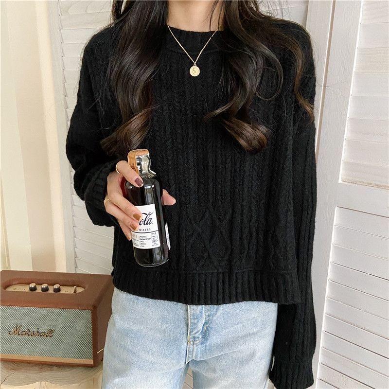 Women's Sweaters Pullover Sweater Women Autumn And Winter 2021 Wild Retro Twist Stripe Outer Wear Round Neck Korean Loose Knit Top, Black
Women's Sweaters Pullover Sweater Women Autumn And Winter 2021 Wild Retro Twist Stripe Outer Wear Round Neck Korean Loose Knit Top, Black