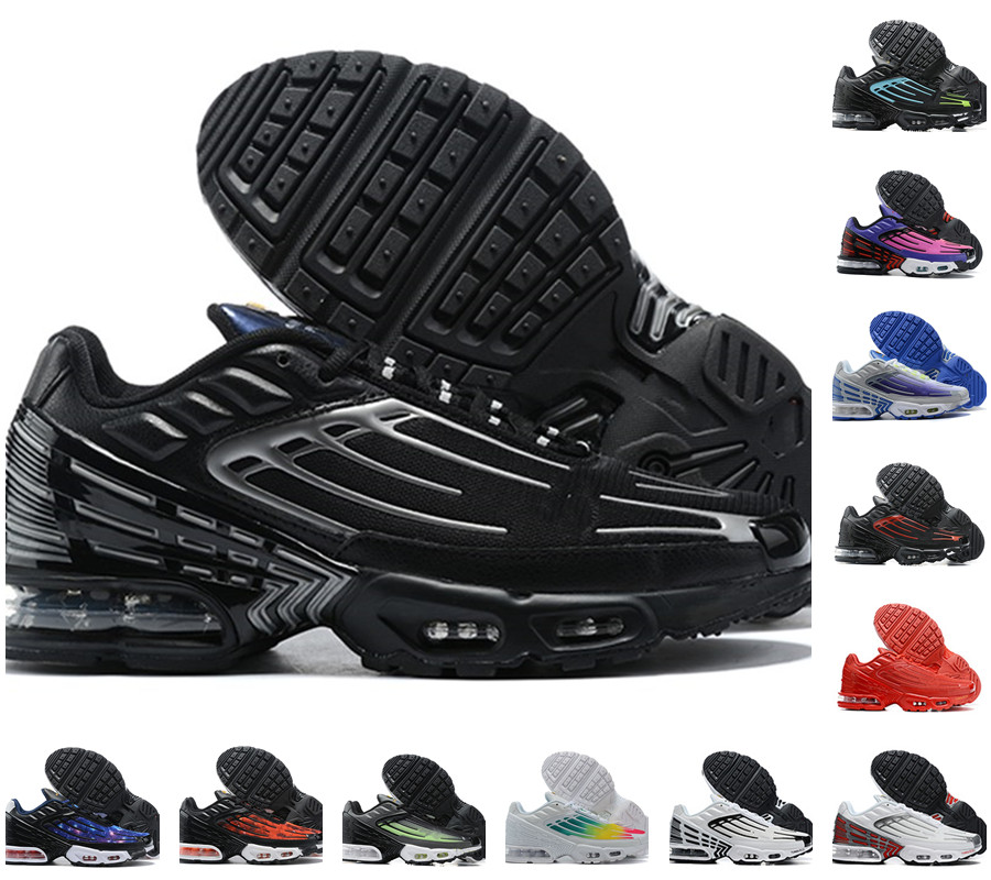Tn Plus 3 Tuned III Mens Sports Shoes Laser Blue White Vast Grey Aquamarine Obsidian Hyper Violet Deep Parachute Ghost Green Triple Black TNS Trainer outdoor Sneakers, Please contact us