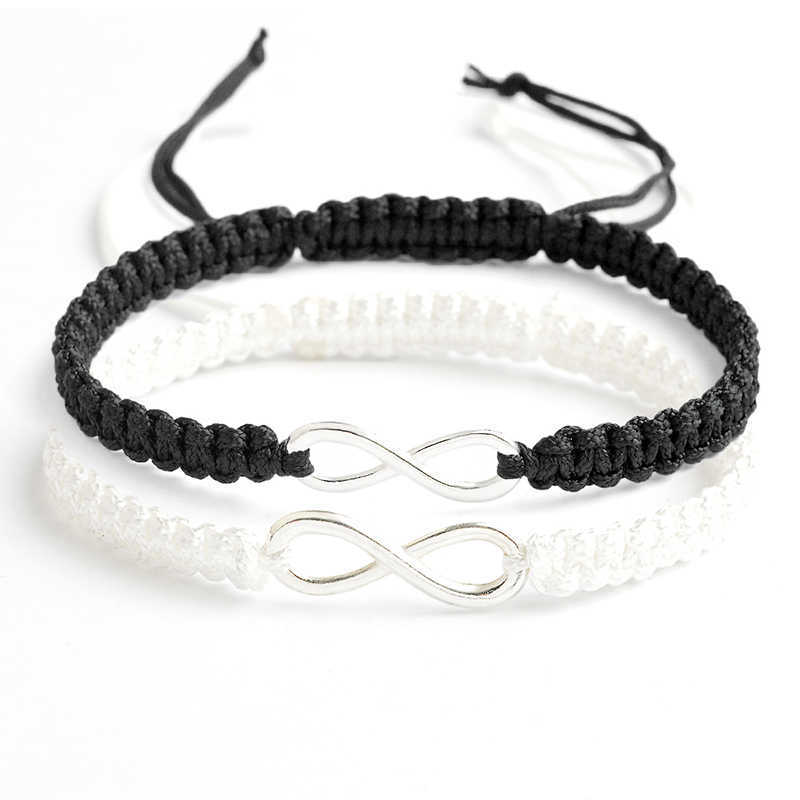 2pcs Infinity Handmade Bracelet Set Friendship Bracelet Set Infinity Love Couples Bracelet Set Infinity Jewelry X0706