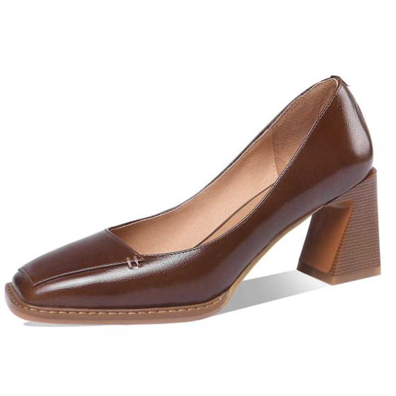 Dress Shoes Genuine Leather Fashion Women High Heels Pumps Square Toe Woman Est Shallow Working Dancing Basic, Black
Dress Shoes Genuine Leather Fashion Women High Heels Pumps Square Toe Woman Est Shallow Working Dancing Basic, Black