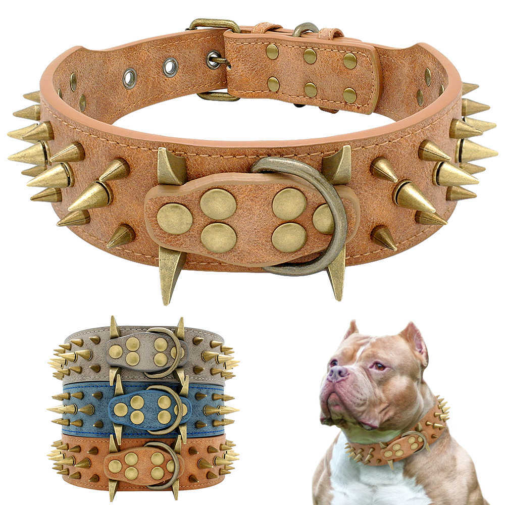 2" Width Spiked Studded Dog Collar for Medium Large Dogs Pitbull German Shepherd PU Leather Pet Collars Cool & Fashion X0703
2" Width Spiked Studded Dog Collar for Medium Large Dogs Pitbull German Shepherd PU Leather Pet Collars Cool & Fashion X0703
