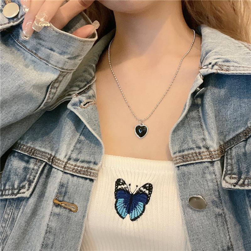 Chains Women Charm Bracelet Black Heart Necklace For Daughter Birthday Jewelry Gifts Shape Girl Silver Color Chain
Chains Women Charm Bracelet Black Heart Necklace For Daughter Birthday Jewelry Gifts Shape Girl Silver Color Chain