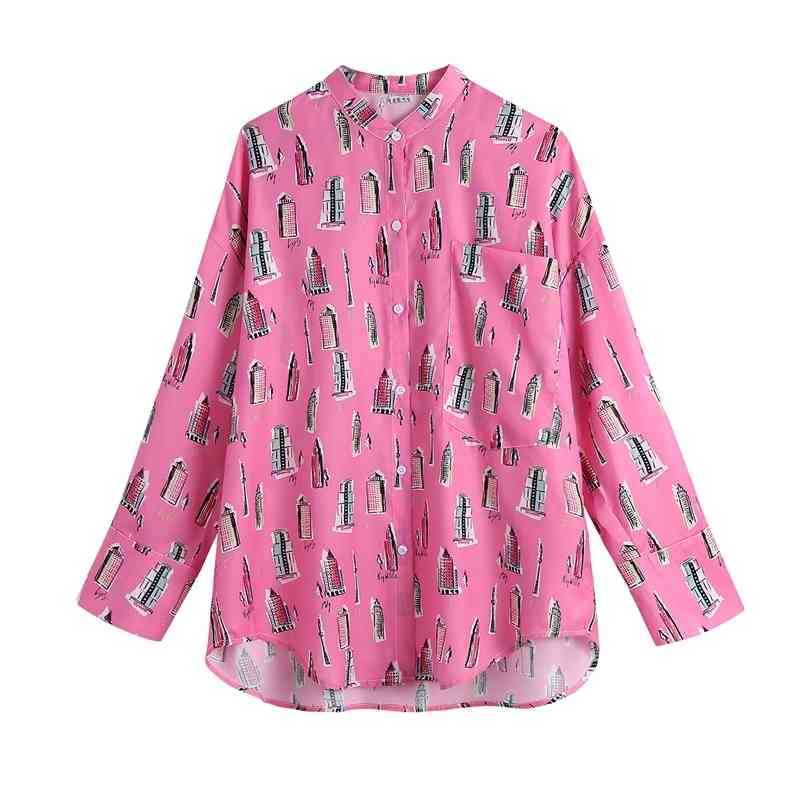 Fashion Spring Floral Print Straight Blouse Long Sleeve Loose Casual Pocket Shirts Ladies Female Tops 210603, Rose red
Fashion Spring Floral Print Straight Blouse Long Sleeve Loose Casual Pocket Shirts Ladies Female Tops 210603, Rose red