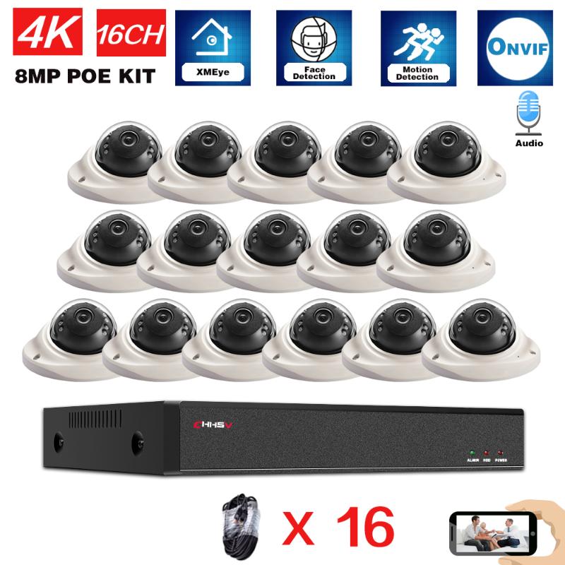 Wireless Camera Kits H.265 CCTV Security System Kit POE 4K 16ch NVR Outdoor Audio Waterproof IP Dome Video Surveillance Cameras Set
Wireless Camera Kits H.265 CCTV Security System Kit POE 4K 16ch NVR Outdoor Audio Waterproof IP Dome Video Surveillance Cameras Set