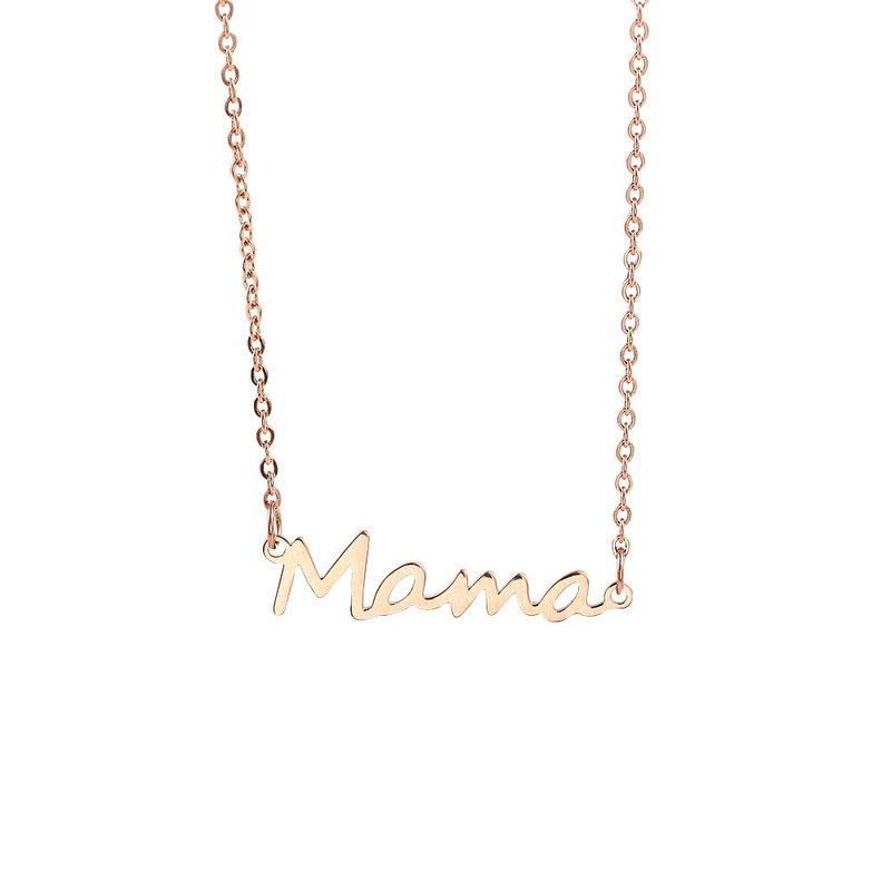 English Letter Mama Necklace Stainless Steel Gold Chains Mom Mother Necklaces Women Birthday Gift Fashion Fine Jewelry