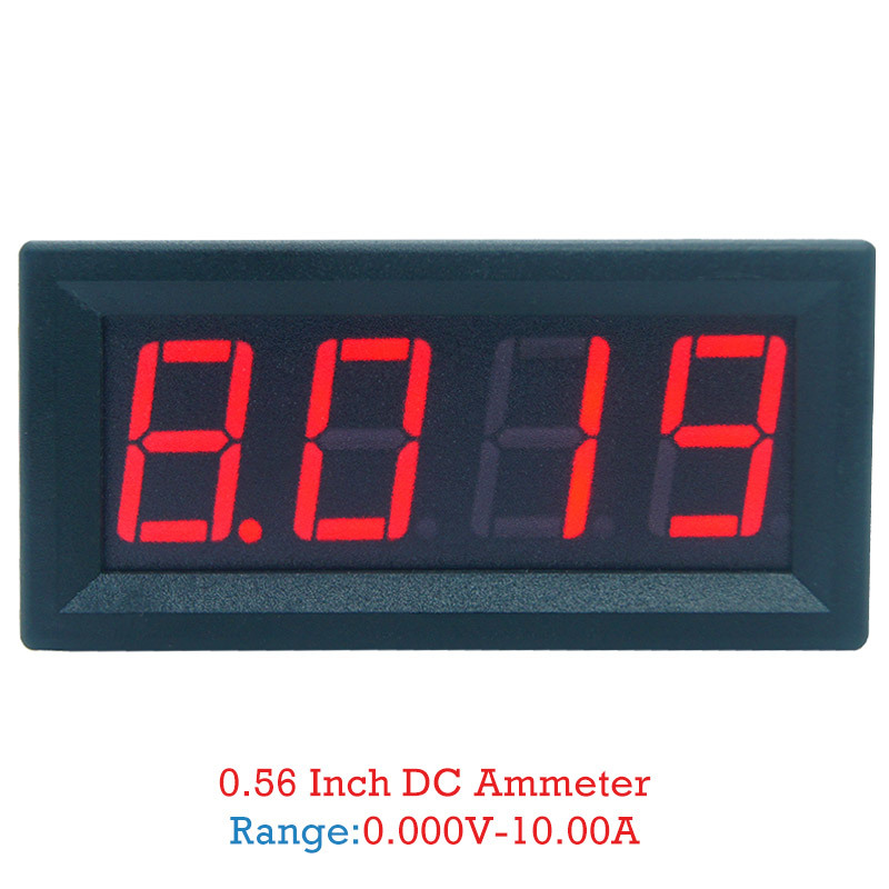 0-9.999A(10A) 4-digits Bit Ammeter Current panel Meter Gauge 0.56 Inch Red Led Tester Tool
