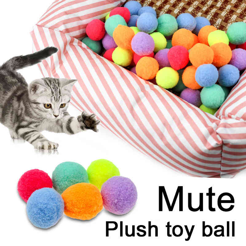 Elastic plush dog ball creative colorful pet cat toy plush ball colorful candy color teeth cleaning ball funny cat interaction