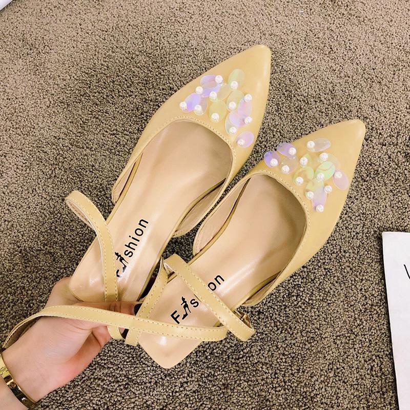 Chic Designer Summer Pearl Pointed Women Shoes Brand Female Low Heel Sandals Girls Casual Beach Lace-up Slippers Vacation Flatss, Beige
Chic Designer Summer Pearl Pointed Women Shoes Brand Female Low Heel Sandals Girls Casual Beach Lace-up Slippers Vacation Flatss, Beige