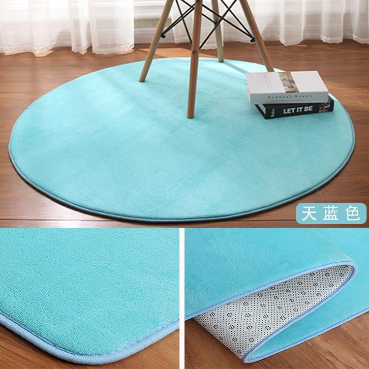 Coral Velvet Round Carpet Bedroom Children Crawling Mat Cute Living Room Full Shop Hanging Basket Rattan Chair Carpets