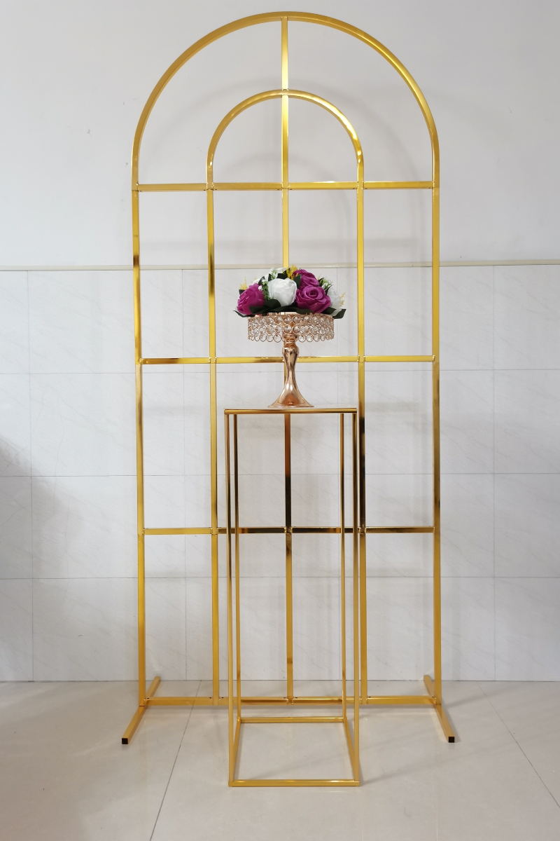 Outdoor Lawn Wedding Decoration Welcome Screen Iron Frame Plinth Table Flower Arch Birthday Balloons Rack Party Stage Backdrops Stand Fabric Display S