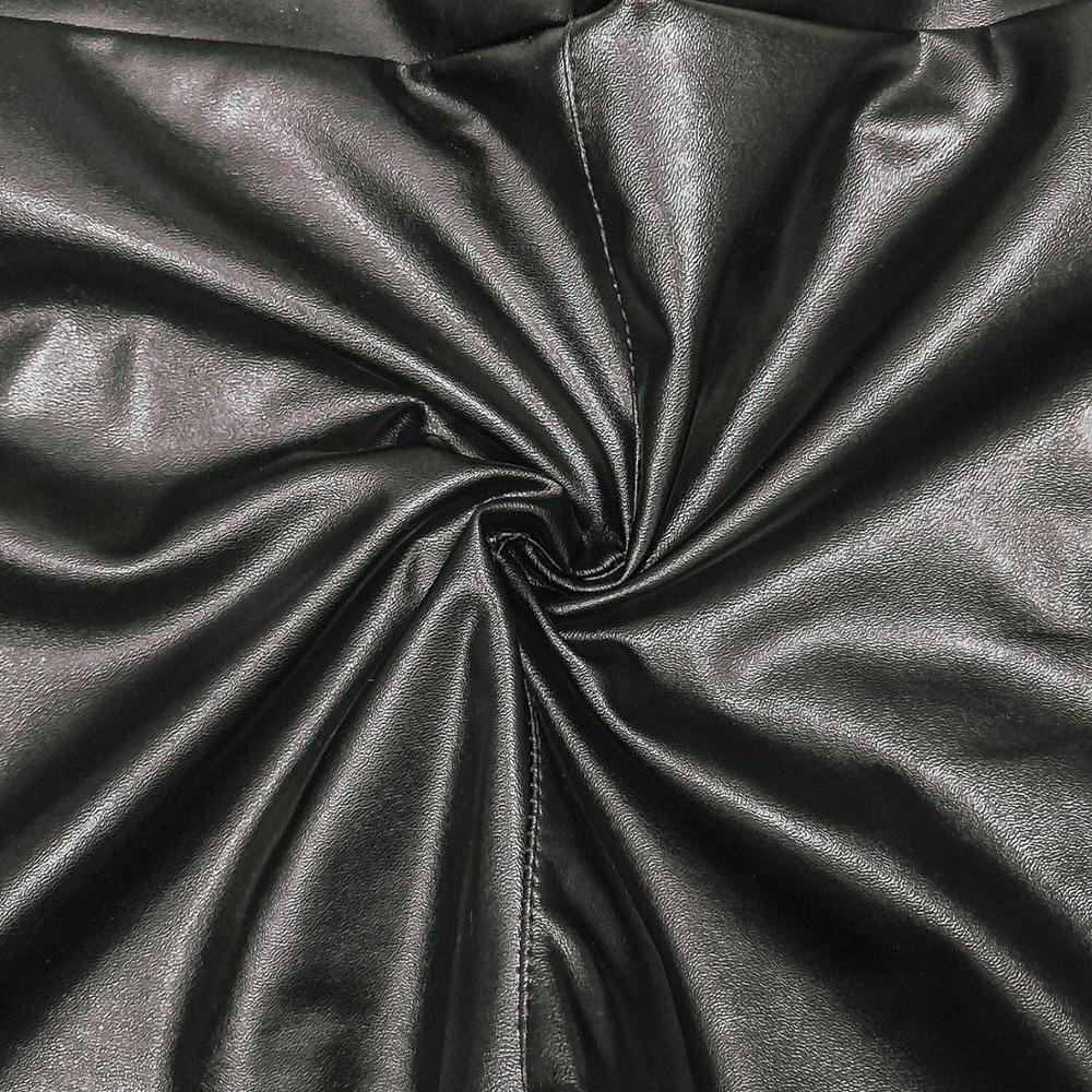 Plush Velvet Leggings Skinny Slim Women PU Leather Winter Pants Thickening Plus Size Black S-5XL