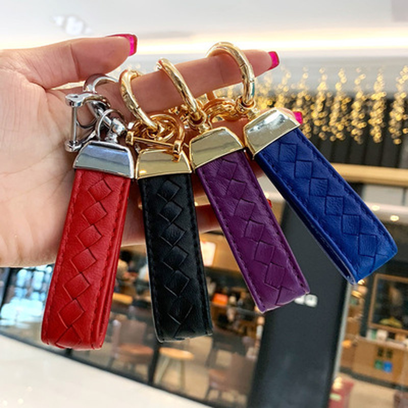 Wholesale Creative Woven Leather Car Key Chain Pendant Personality Braided Keyring Waist Pendant