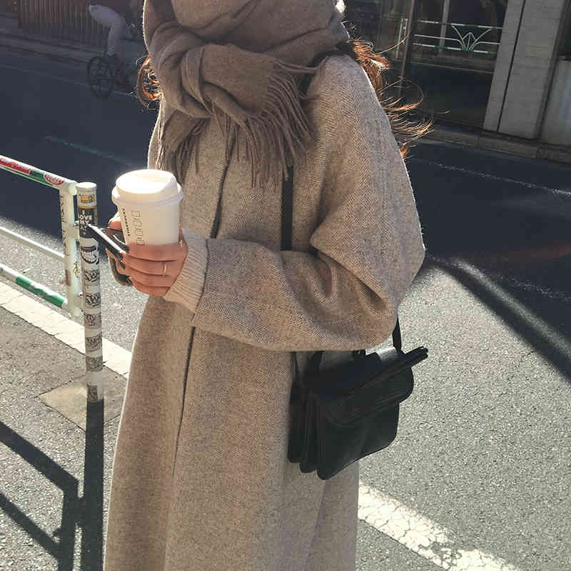 women's wool & blends long coat of female wool, autumn and winter, plus size, long sleeve, jacket, loose, elegant, manteau, casual, wom, Black
women's wool & blends long coat of female wool, autumn and winter, plus size, long sleeve, jacket, loose, elegant, manteau, casual, wom, Black