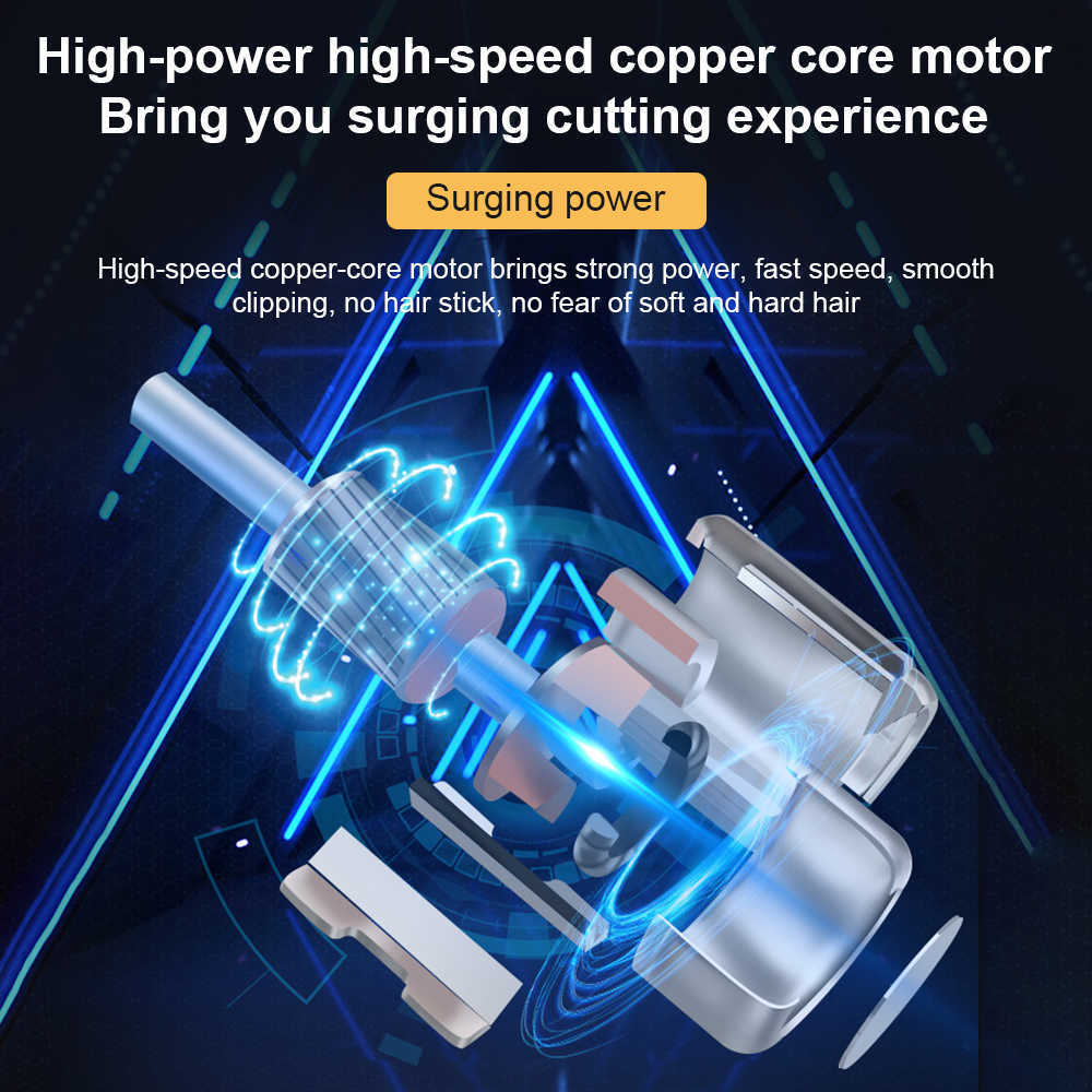 Electric Hair Clipper Professional Trimmer For Men Mower Rechargeable Shaver Razor 0mm Barber Hair Cutter Machine Tondeuse Barbe P0817