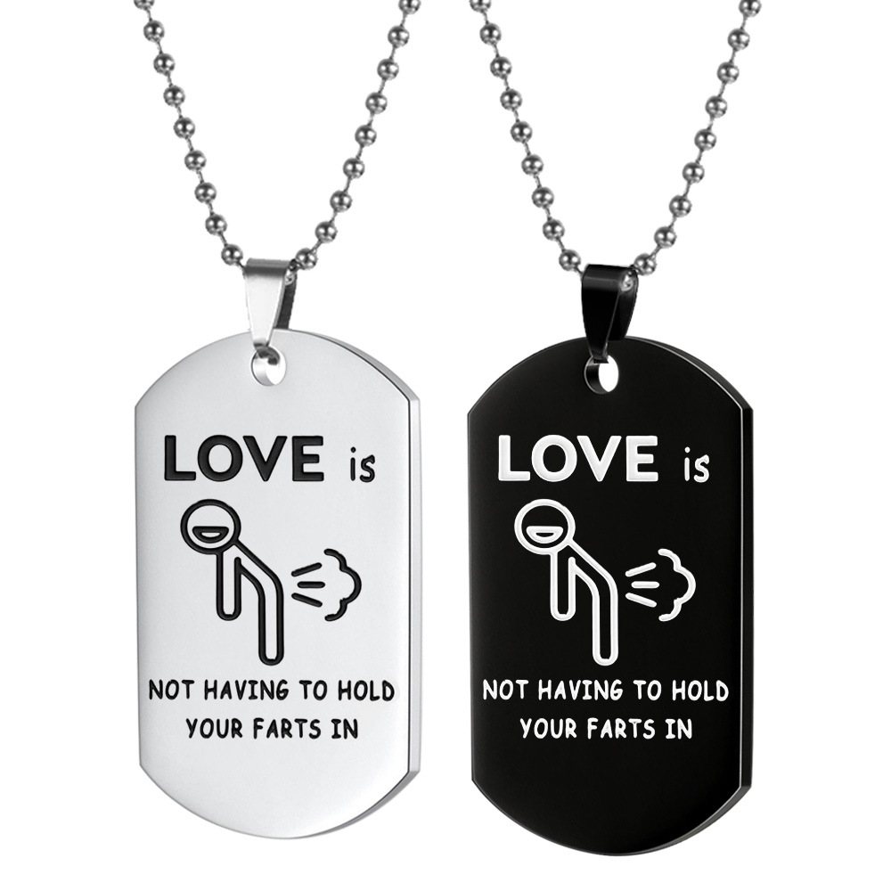European and American stainless steel jewelry couple keychain gift necklace couple cartoon abstract love christmas gift
European and American stainless steel jewelry couple keychain gift necklace couple cartoon abstract love christmas gift