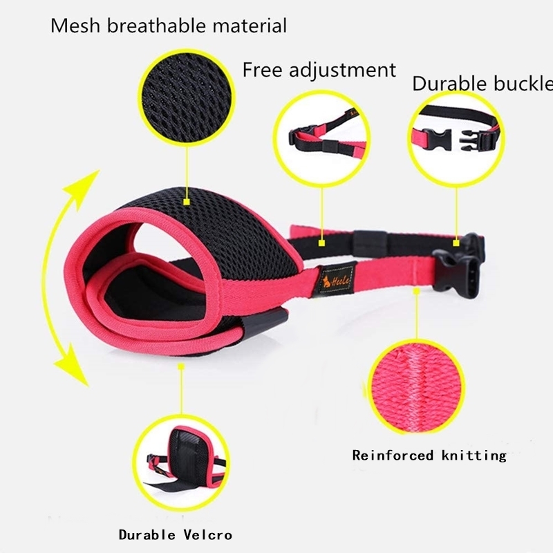 Mesh Breathable Dog Muzzles Prevent Barking Anti- Biting Chewing Adjustable Pet Training Mouth Muzzle For Aggressive Dogs Puppy