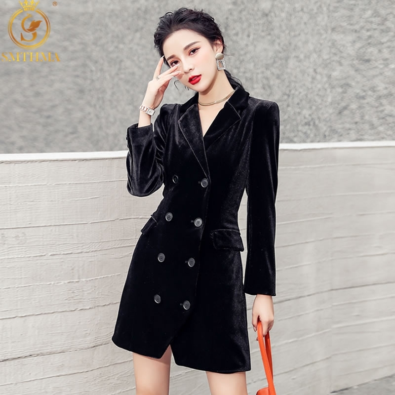 Autumn Black Velvet Slim Long Sleeved Vintage Double-Breasted Jacket Coat Women's Elegant Mujer Chaqueta 210520, Photo color
Autumn Black Velvet Slim Long Sleeved Vintage Double-Breasted Jacket Coat Women's Elegant Mujer Chaqueta 210520, Photo color