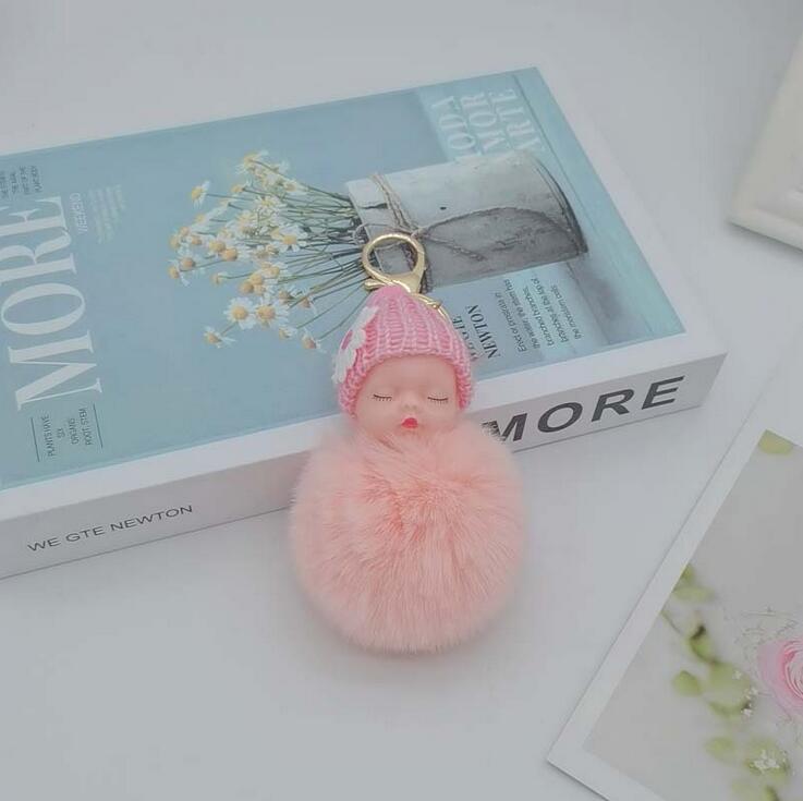 key Rings Cute doll fur ball keyring bag car pendant cartoon plush