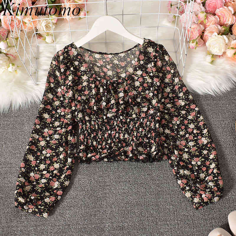 Kimutomo Casual Square Collar Blouse Women Floral Printing Spring Autumn Chic Female Slim Waist Long Sleeve Short Tops 210521, Light blue
Kimutomo Casual Square Collar Blouse Women Floral Printing Spring Autumn Chic Female Slim Waist Long Sleeve Short Tops 210521, Light blue