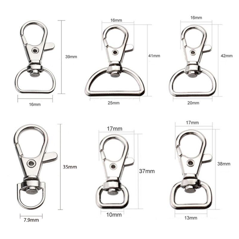 Key Chain Ring Metal Swivel Trigger Apparel Sewing Fabric Lobster Clasp 10 Pcs Outdoor Backpack Bag Parts Snap Hook