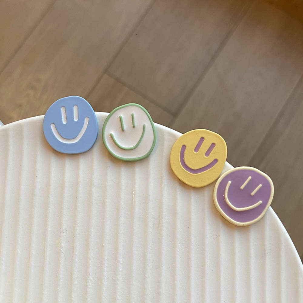 earrings S925 silver needle every day candy color asymmetry smile face blue white contrast Earrings 194, Golden
earrings S925 silver needle every day candy color asymmetry smile face blue white contrast Earrings 194, Golden