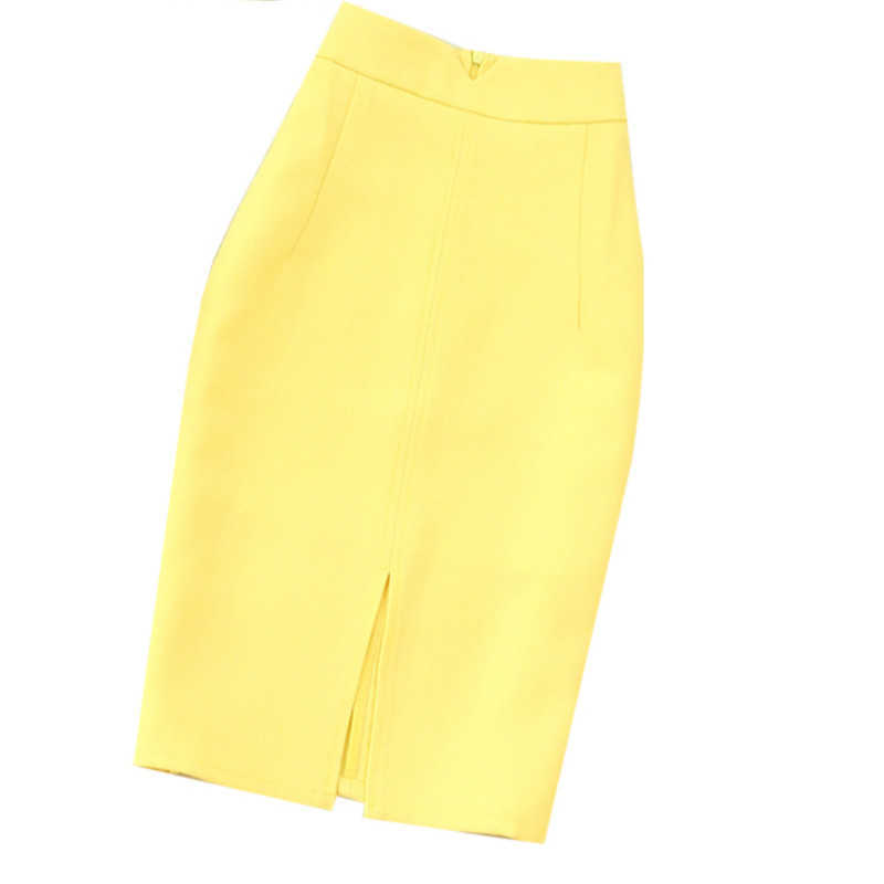 Women's skirt suit feminine office jacket two-piece Fall yellow blazer high quality Slim-fit hip 210527