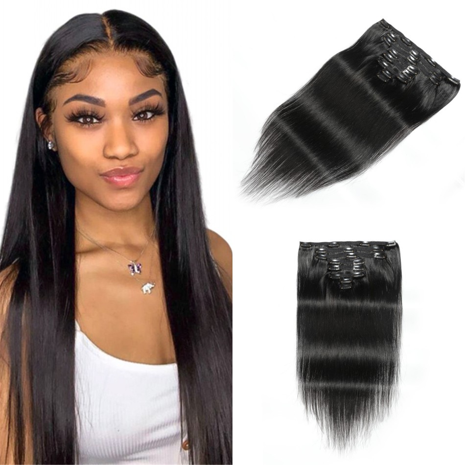 Straight Clip In Human Hair Extensions 120G/Set 8-24 inch Natural Color Malaysian Remy Clips Ins
Straight Clip In Human Hair Extensions 120G/Set 8-24 inch Natural Color Malaysian Remy Clips Ins
