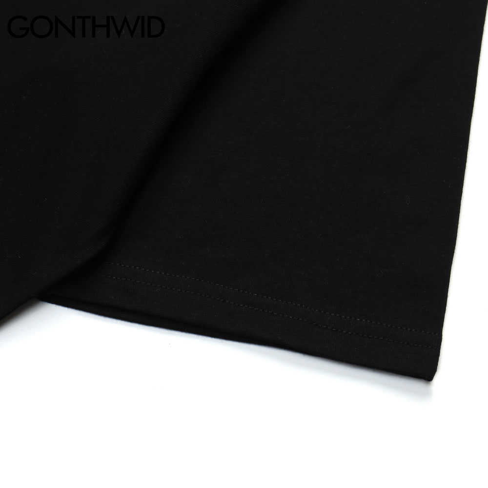 GONTHWID Harajuku Tshirts Cartoon Bear Rabbit Space Short Sleeve Tees Shirts Streetwear Hip Hop Fashion Casual Cotton Loose Tops 210726