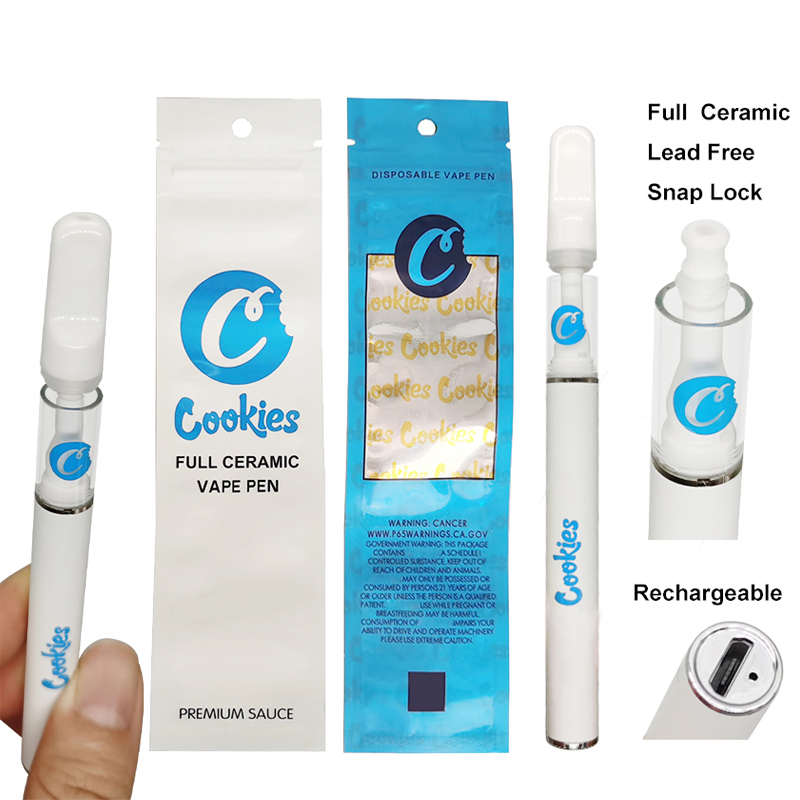 Cookies Full Ceramic Rechargeable Disposable Vape Pens Snap Lock Ecigs Thick Oil Cartridges 0.5ml 1.0ml Glass Tanks 290mAh Vapes Battery Lead FREE Vaporizer
Cookies Full Ceramic Rechargeable Disposable Vape Pens Snap Lock Ecigs Thick Oil Cartridges 0.5ml 1.0ml Glass Tanks 290mAh Vapes Battery Lead FREE Vaporizer