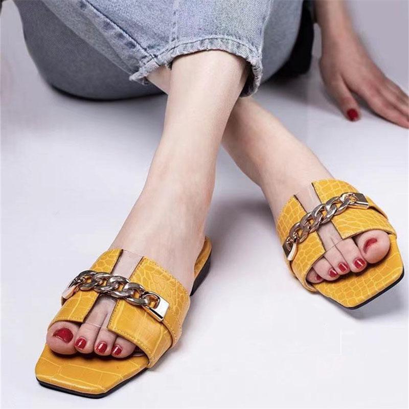 Slippers 2021 Luxury Women Flat Sandals Flip Flops Chain Square Toe Shoes Outdoor Summer Beach, C-white
Slippers 2021 Luxury Women Flat Sandals Flip Flops Chain Square Toe Shoes Outdoor Summer Beach, C-white