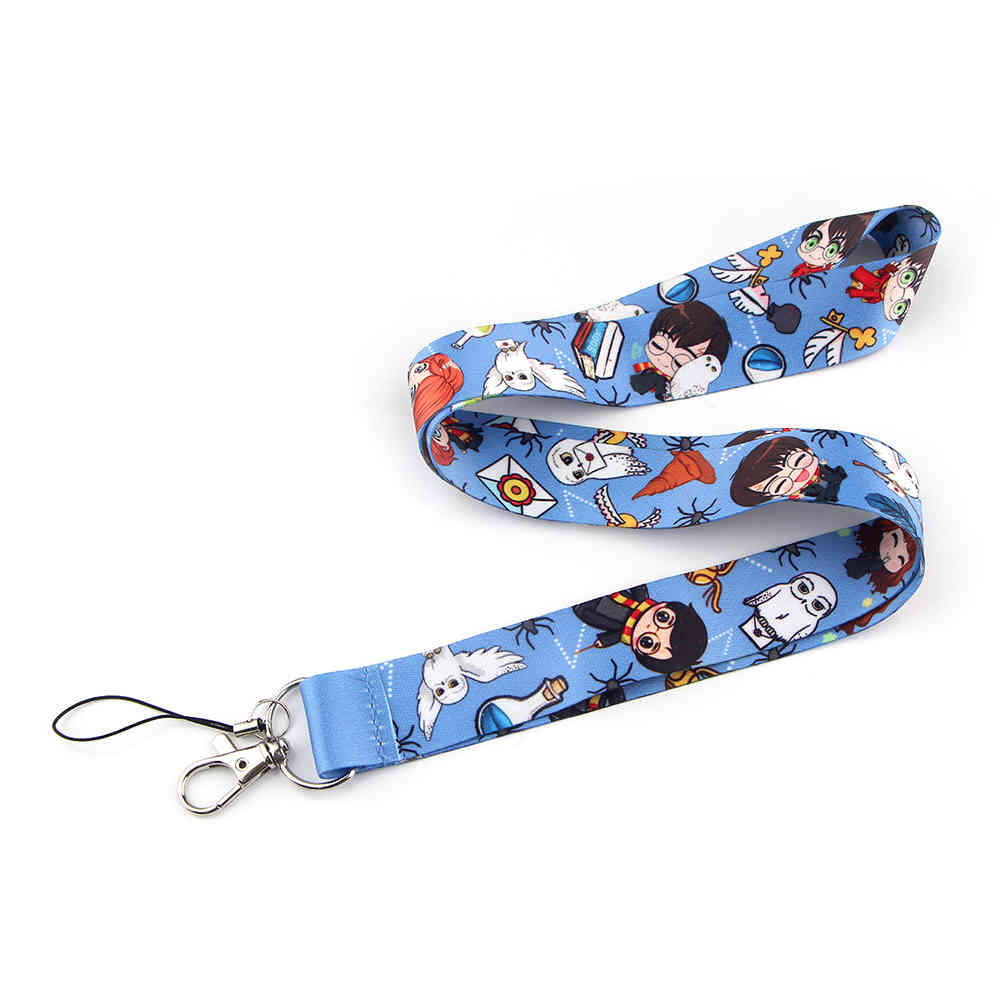 10pcs/lot J1576 Cartoon Magical School of Witchcraft and Wizardry Movie Keychain Mobile Phone Badge Holder Key Strap Lanyard 210409