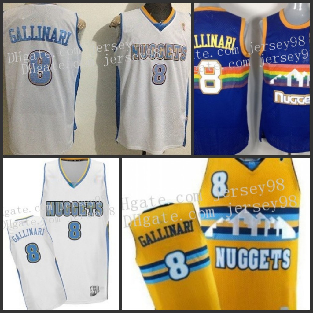 Denver Nuggets Men #8 Danilo Gallinari Graymen retro Jersey, Black 
Denver Nuggets Men #8 Danilo Gallinari Graymen retro Jersey, Black
