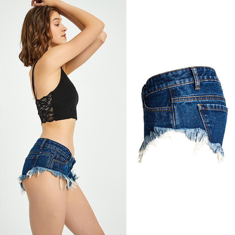 Summer Women's Shorts Tassel Sexy Super Denim For Women Low Waists Jeans Female Blue Plus Size