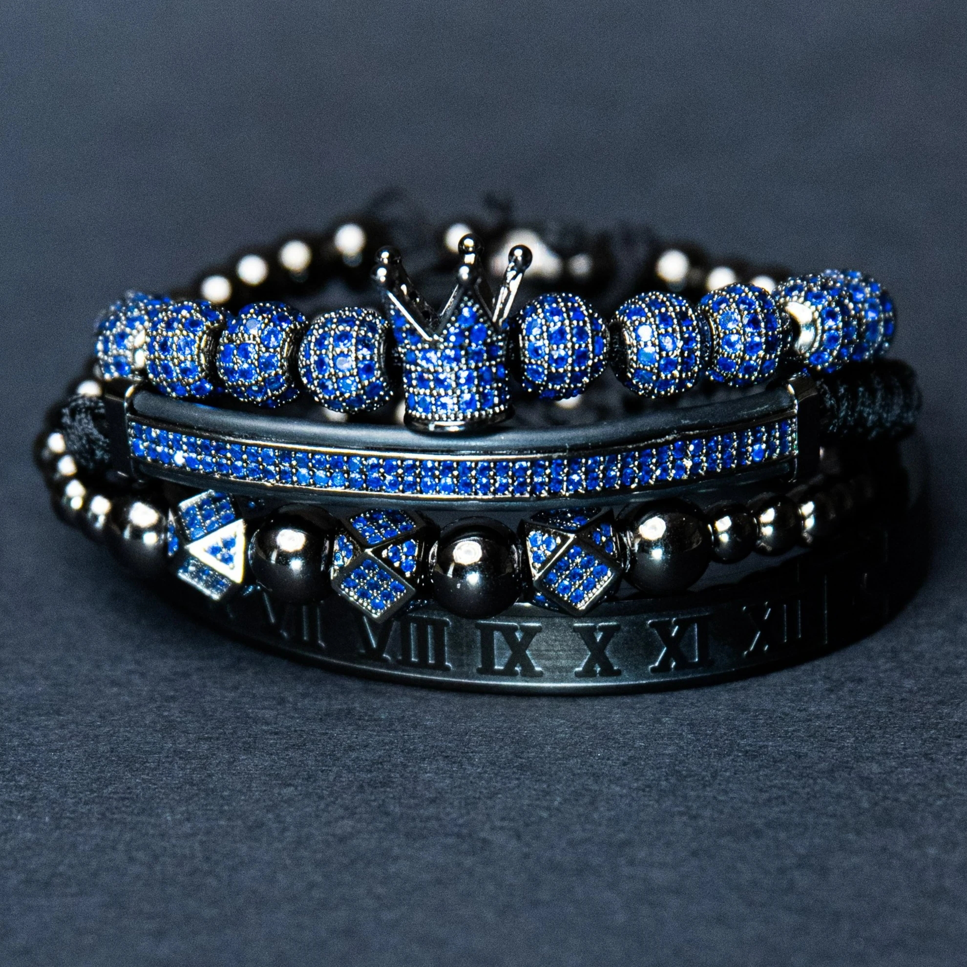 Love Bangle Luxury Gold Braided Adjustable Bracelet Men Male Beads Crown Black Cz Zircon Charm Stainless Steel Jewelry Gift Valentine's Day Chris