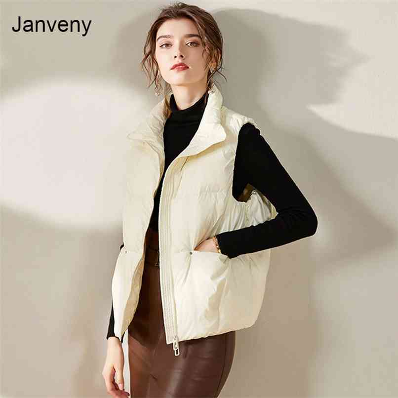 Women Sleeveless Women's Ultra Light Duck Down Vests Loose Jacket Girl Gilet Lightweight Windproof Female Warm Waistcoat 210910