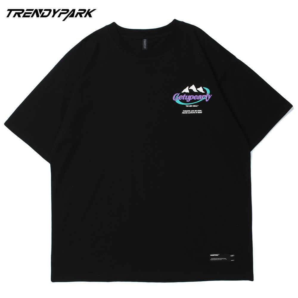 Men's Harajuku T-Shirt Hip Hop Fashion Letters Printed T Shirt Summer Short Sleeve Tshirt Cotton Tops Men Clothing 210601