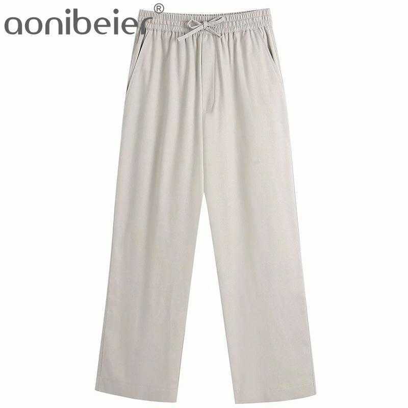 Summer Tie Detail Elastic High Waist Women Casual Ankle Length Wide Leg Pants Hip Pockets Pantalons Femme Career 210604
Summer Tie Detail Elastic High Waist Women Casual Ankle Length Wide Leg Pants Hip Pockets Pantalons Femme Career 210604