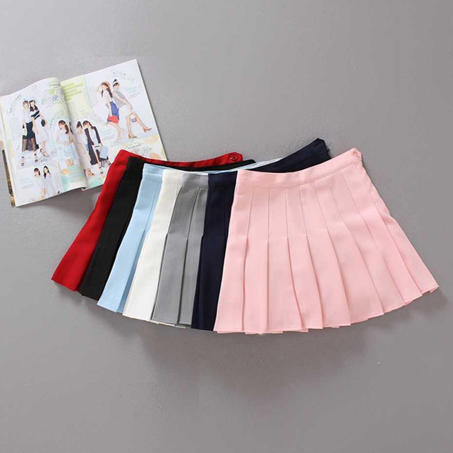 Casual Solid Mini half-length pleated skirts for women plus size high-waist is thin and anti-empty A-line mini 210621