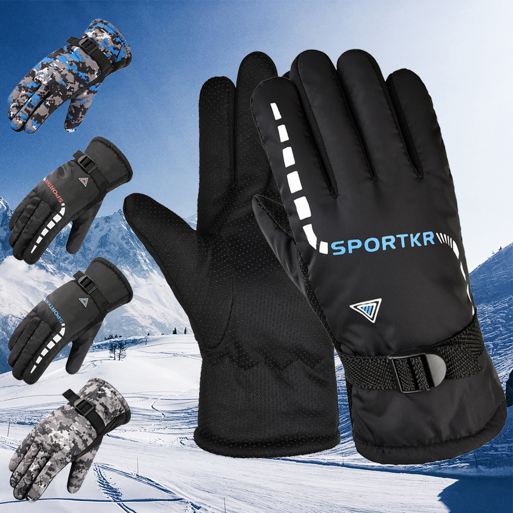Outdoor Men Winter Gloves Motorcycle Bike Cycling Windproof Thermal Gloves Ski Non Slip Thicken Warm Mittens Full Finger Gloves